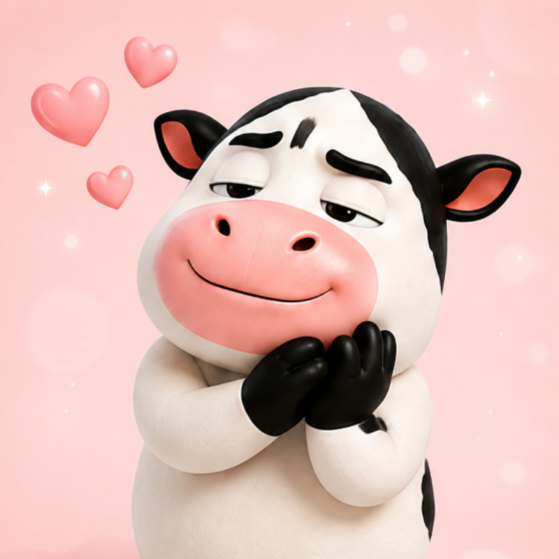 GrassFriends 旗下 GrassMoo Friends 日常片段：GrassMoo、GrassMee、GrassBoo 角色情绪图